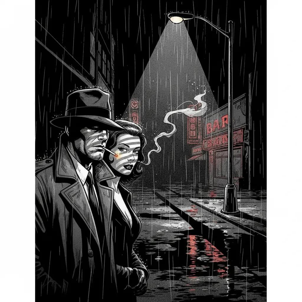 Noir art style for AI comics